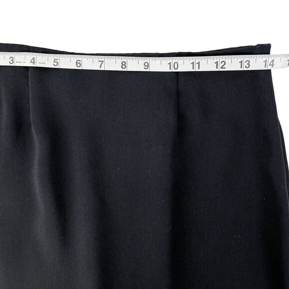 Geoffrey Beene Sport Midi Skirt Size 8P Straight Black Side Slits Zip Classic - Picture 6 of 9